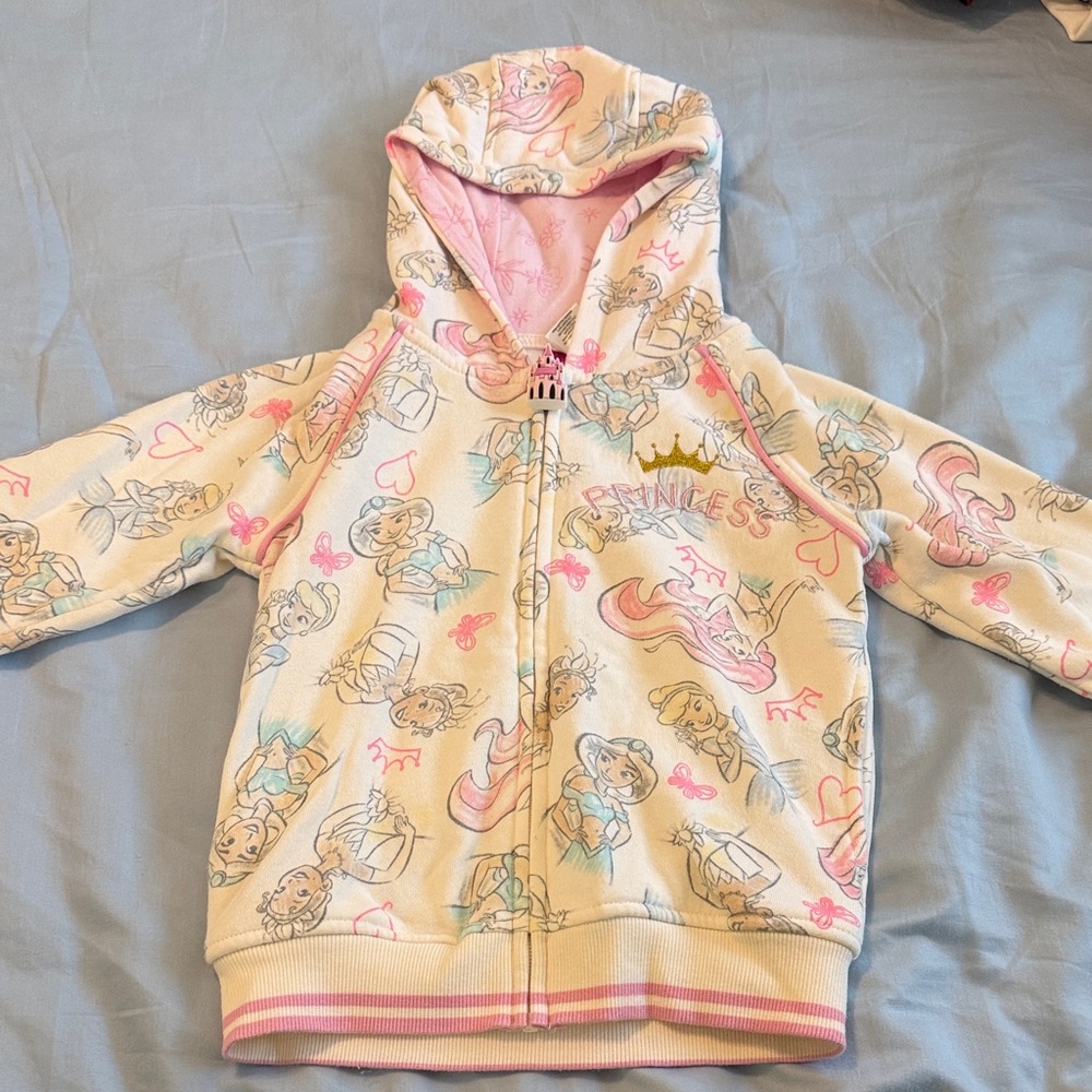 Disney Princess Girls' 5 Hoodie with Pink and White